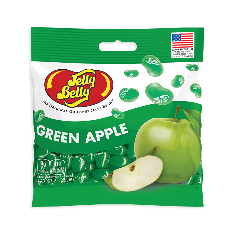 Jelly Belly Green Apple jelly beans.