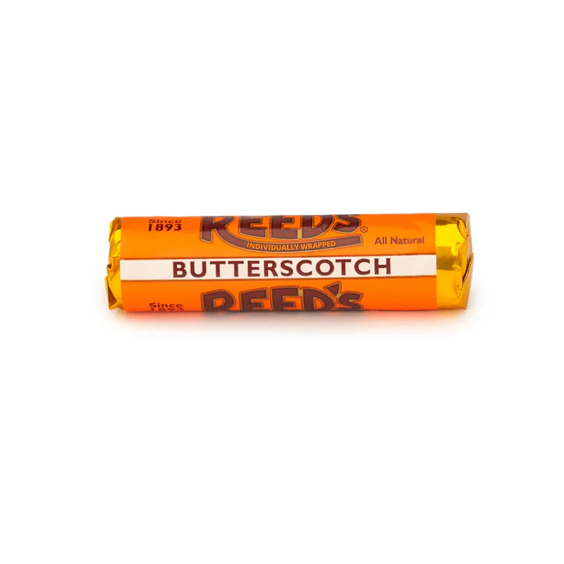 Reed's Butterscotch hard candy roll.