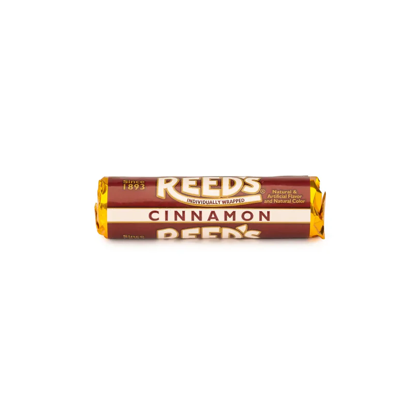 Reed's Cinnamon hard candy roll.