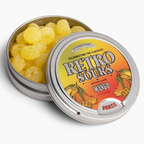Tin of Retro Sours Mango hard candies.