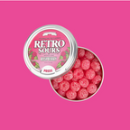 Retro Sours Raspberry flavored sour hard candy.